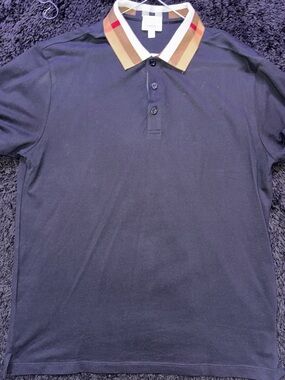 Burberry Black Polo with Signature Collar